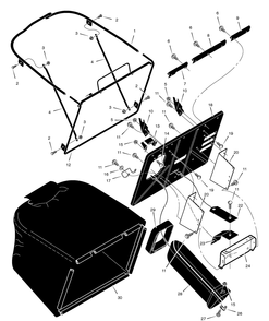 Grass Bagger Diagram and Parts List for 312006X50A 2005 Briggs and Stratton Lawn Tractor